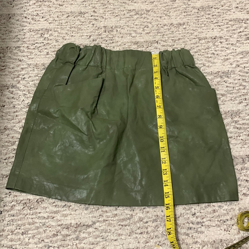 Pleather green skirt from Zara